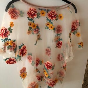 Sheer embroidered top
